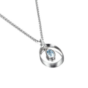 Aquamarine Sterling Silver Pendant