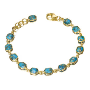 TURQUOISE bracelet sterling silver/gold vermeil