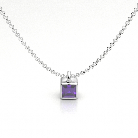 Ice Cube Pendant with Gemstone