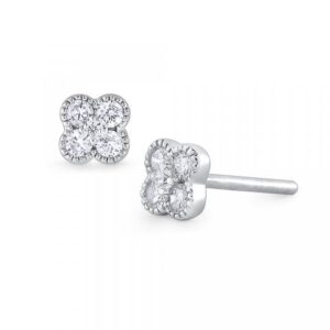 Diamond Flower Earrings